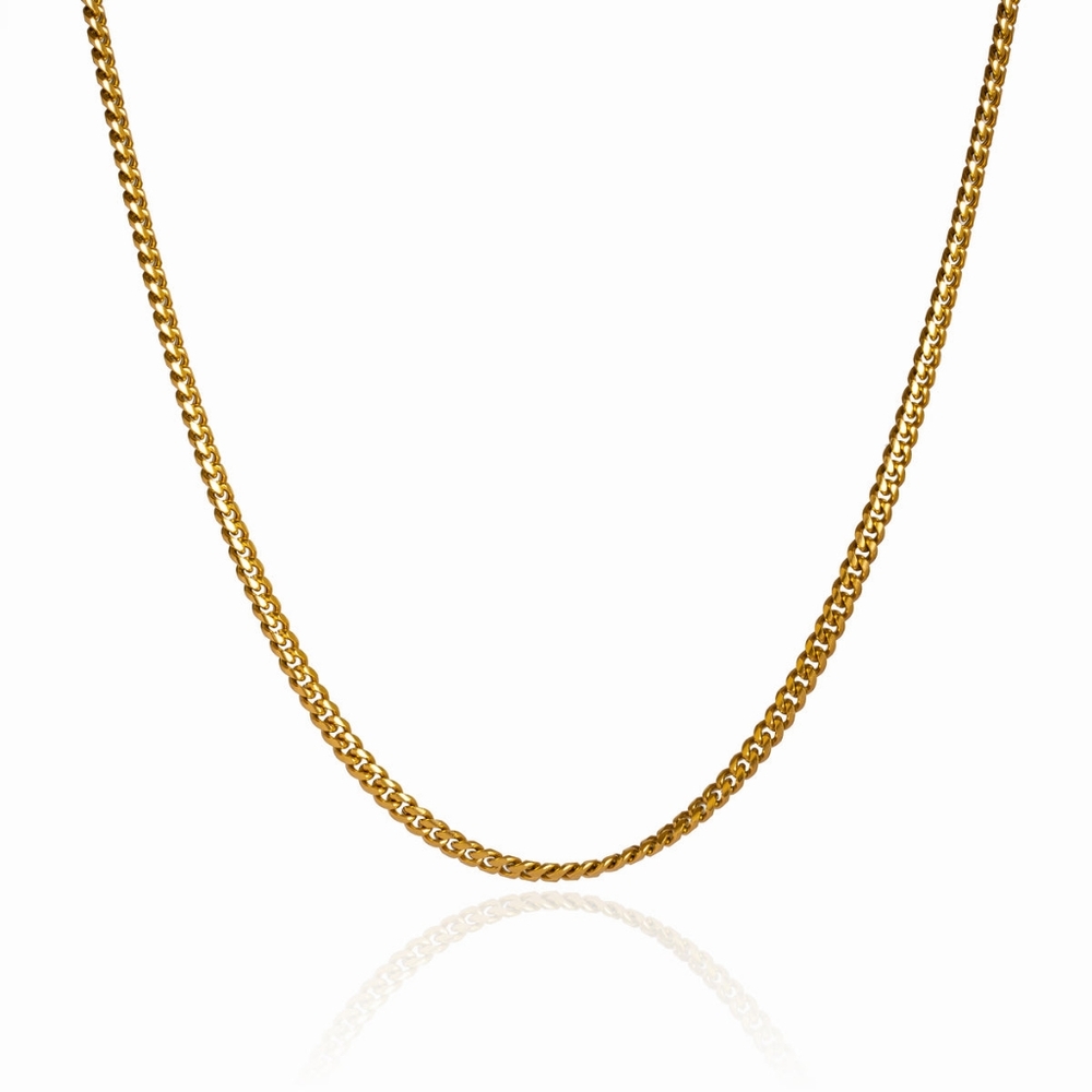 Nevaeh Curb Chain Necklace - 18K Gold Plated